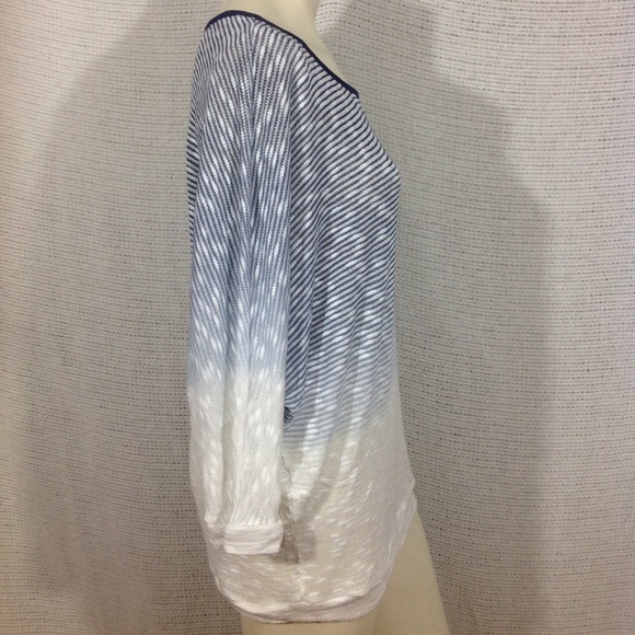 Thin Knit Sweater Bat Wing Sleeve Blue Hombre - Picture 3 of 8